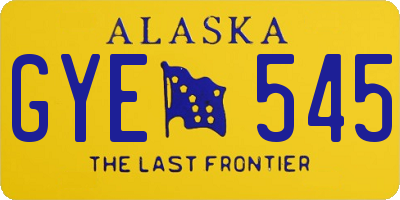 AK license plate GYE545