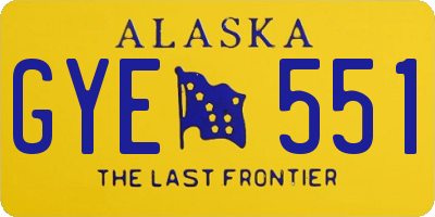AK license plate GYE551