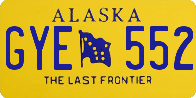 AK license plate GYE552