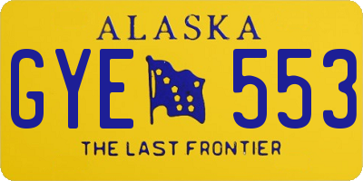 AK license plate GYE553