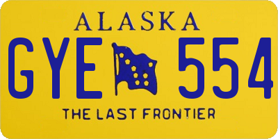AK license plate GYE554
