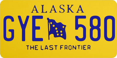 AK license plate GYE580