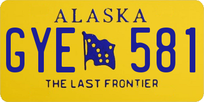 AK license plate GYE581