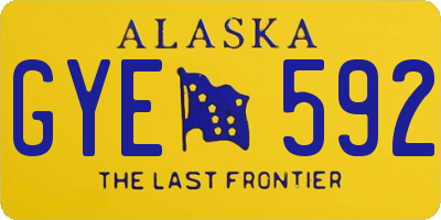 AK license plate GYE592