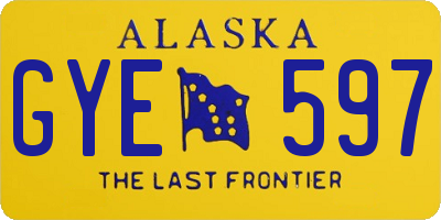 AK license plate GYE597