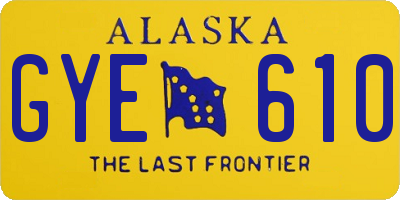 AK license plate GYE610