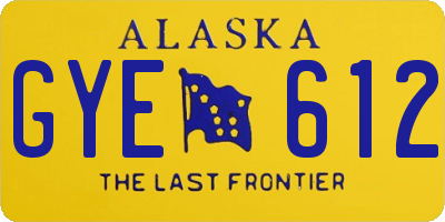 AK license plate GYE612