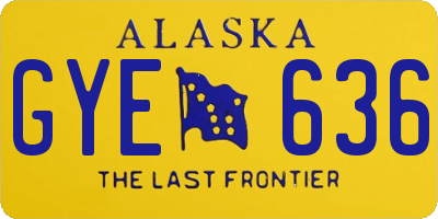 AK license plate GYE636