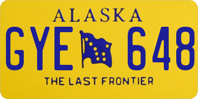 AK license plate GYE648