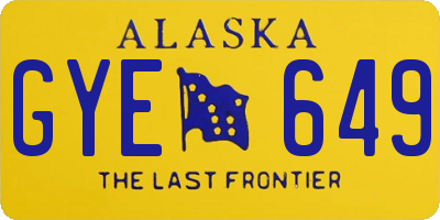 AK license plate GYE649