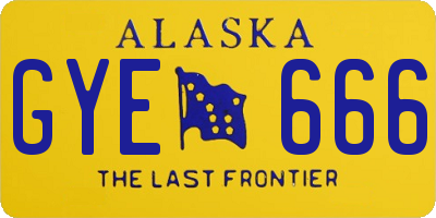AK license plate GYE666