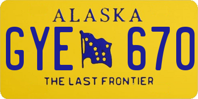 AK license plate GYE670
