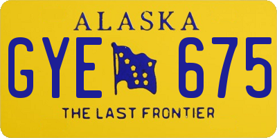 AK license plate GYE675