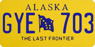 AK license plate GYE703