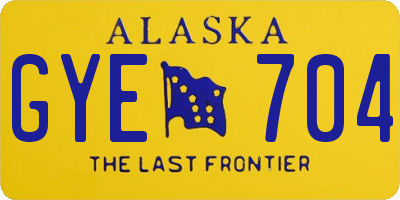 AK license plate GYE704