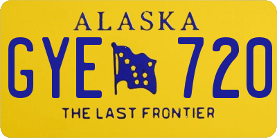 AK license plate GYE720