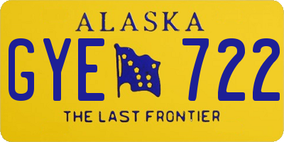 AK license plate GYE722