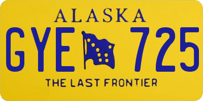 AK license plate GYE725