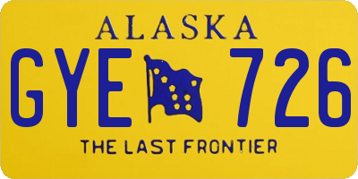 AK license plate GYE726