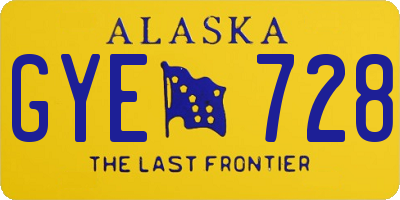 AK license plate GYE728