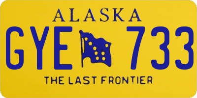 AK license plate GYE733