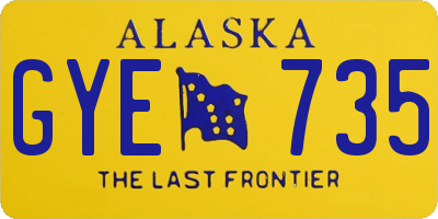AK license plate GYE735