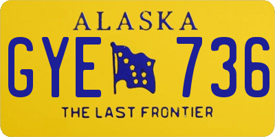 AK license plate GYE736