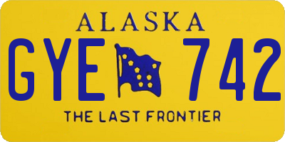 AK license plate GYE742