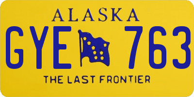 AK license plate GYE763