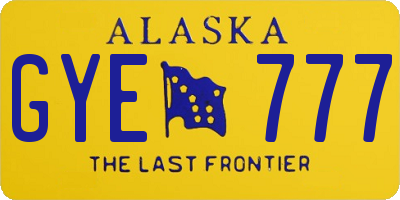 AK license plate GYE777