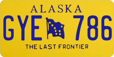 AK license plate GYE786