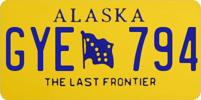 AK license plate GYE794