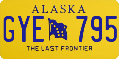 AK license plate GYE795
