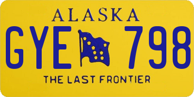 AK license plate GYE798