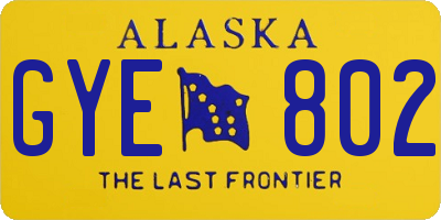 AK license plate GYE802