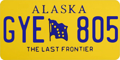 AK license plate GYE805
