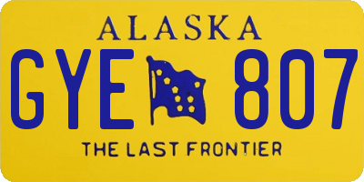 AK license plate GYE807