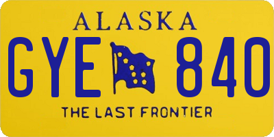 AK license plate GYE840