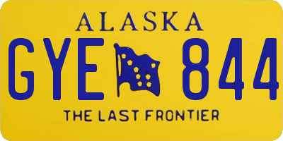 AK license plate GYE844
