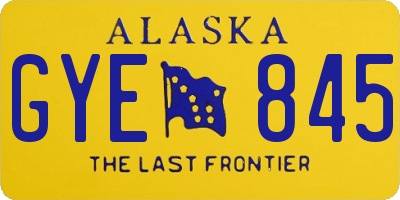 AK license plate GYE845