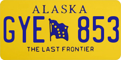 AK license plate GYE853