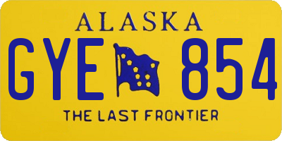 AK license plate GYE854