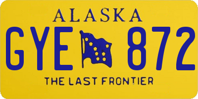 AK license plate GYE872