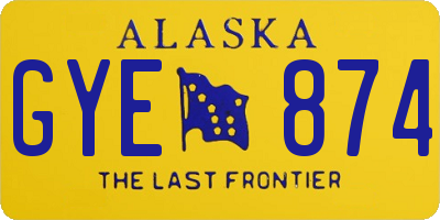 AK license plate GYE874