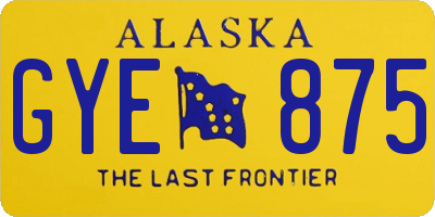 AK license plate GYE875