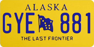 AK license plate GYE881