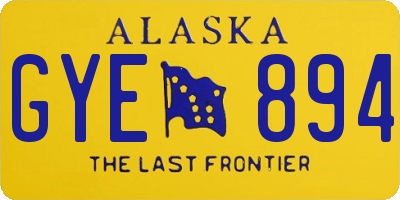 AK license plate GYE894