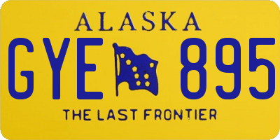 AK license plate GYE895