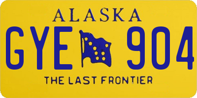 AK license plate GYE904