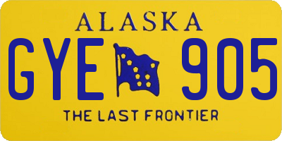 AK license plate GYE905